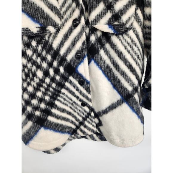 ANINE BING Oakley oversized checked brushed Shirt Jacket size S #2H421 - Picture 8 of 15